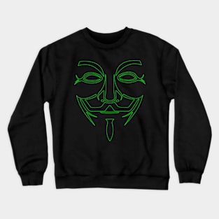 Green Anonymous Mask Crewneck Sweatshirt